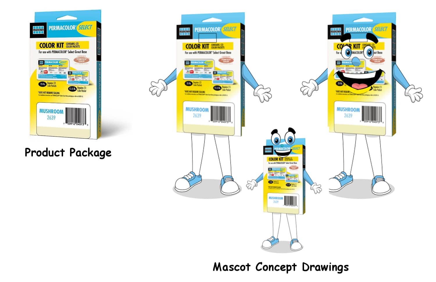 Mascotte productietekening gebaseerd op productverpakking