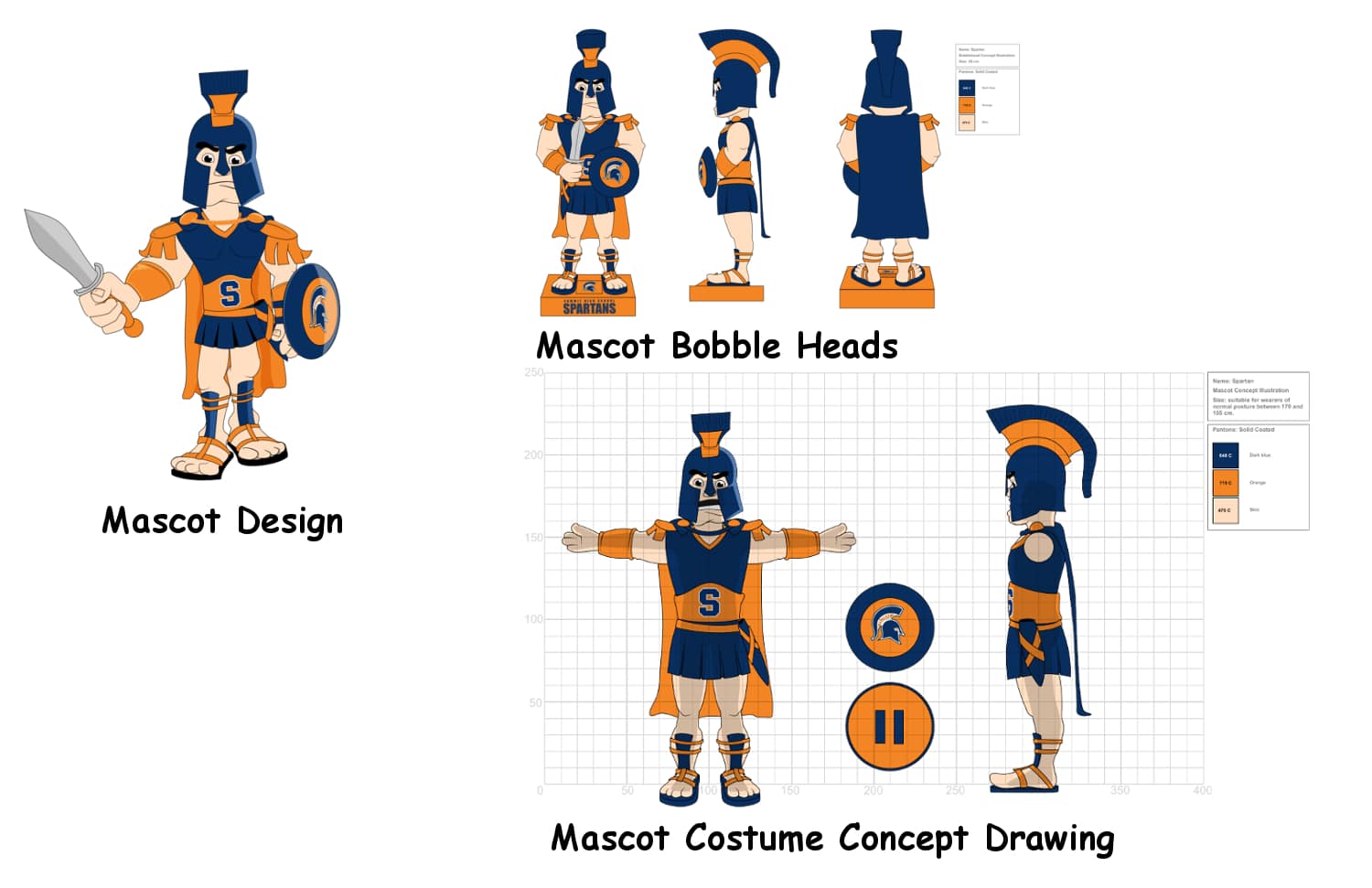 Ontwerpconcept mascotte Spartaan