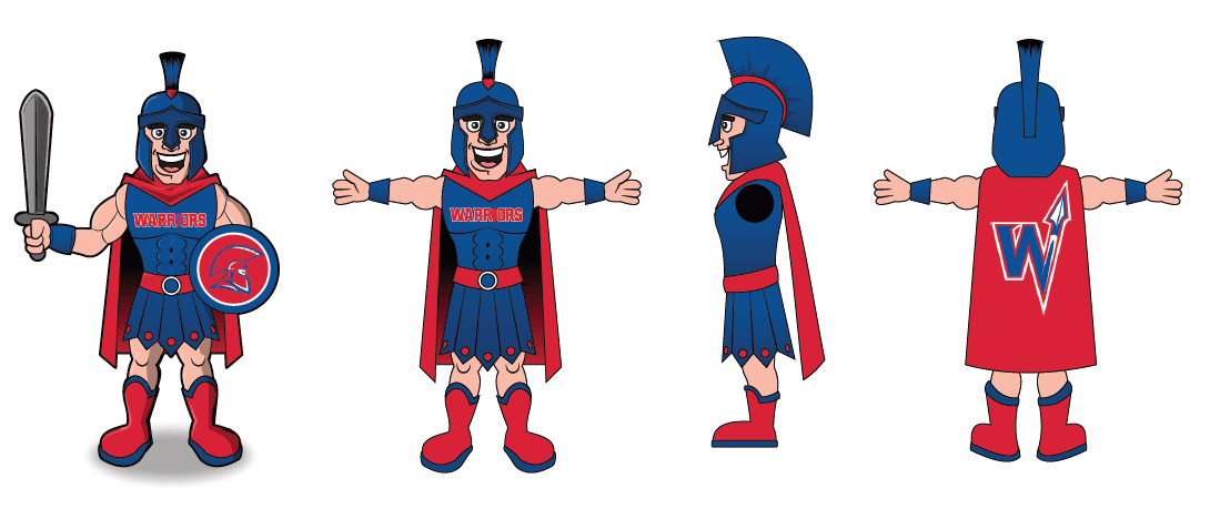 Custom Mascot Costume Concept Illustration - Willy the Warrior
