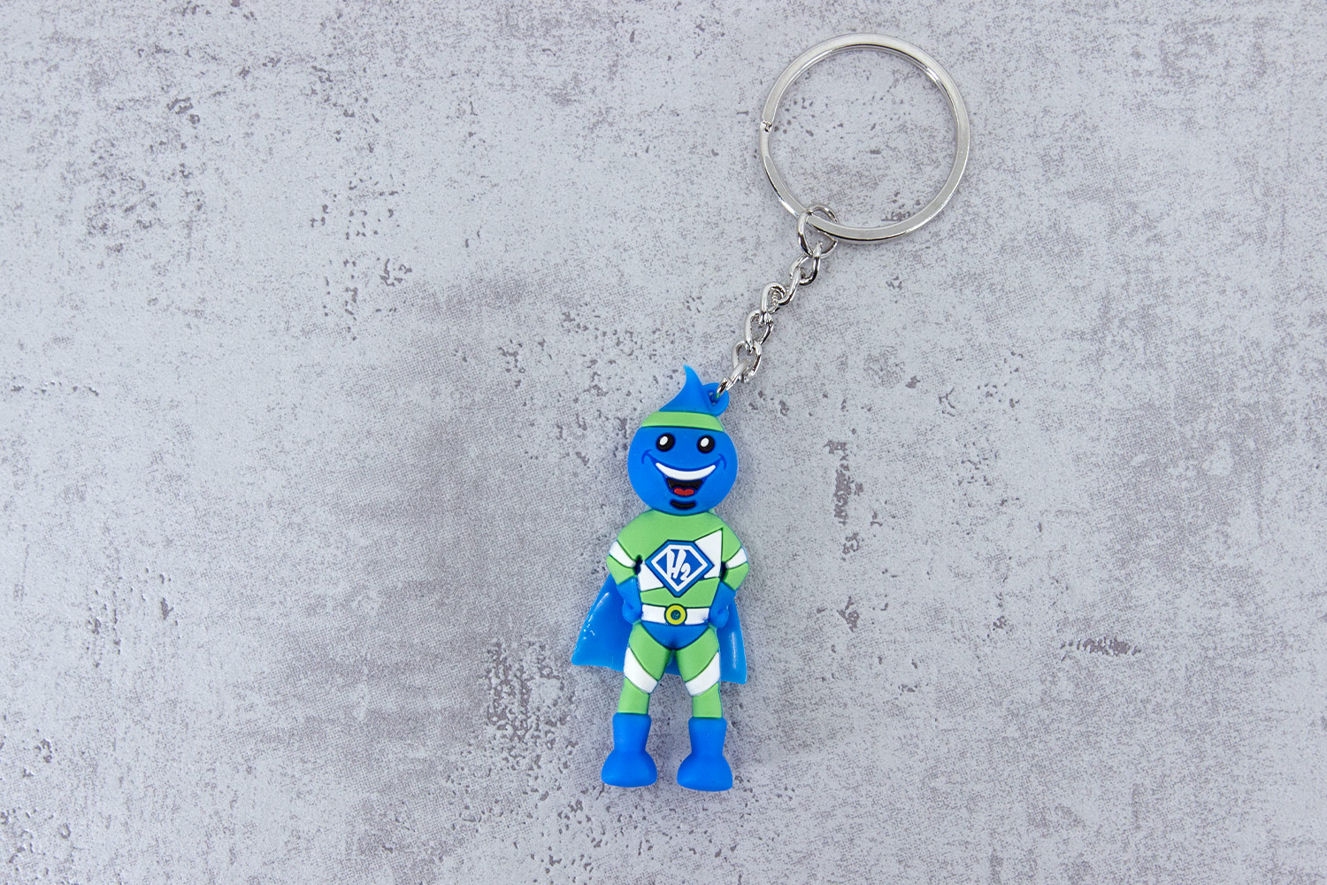 3D_schluesselanhaenger_Unternehmensmaskottchen_PVC Custom 3D sleutelhanger in de vorm van een watermascotte