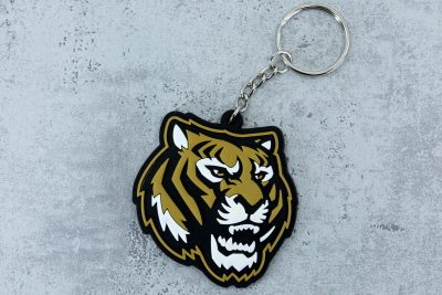 Schluesselanhaenger_Tiger_Maskottchen_Kopf_PVC Tijgerkop sleutelhanger op maat gemaakt op basis van een mascotte