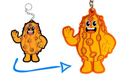 Schlusselanhanger-in-individueller-Form Custom sleutelhanger gebaseerd op een fantasie fruitmascotte