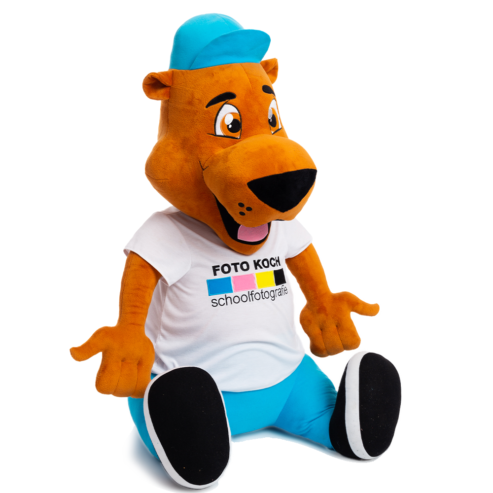 XXL-Plush-Foto-Koch-by-Promo-Bears XXL mascotte knuffel voor Foto Koch, geproduceerd en ontworpen door Promo Bears