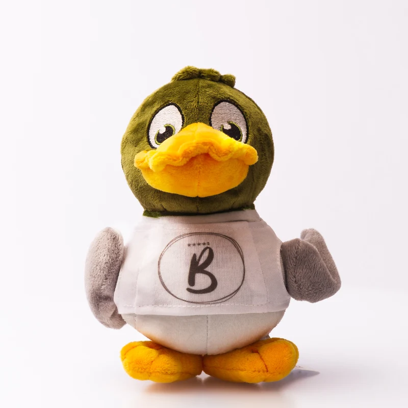 gepersonaliseerde gemerkte eend knuffel gepersonaliseerde eendenknuffel met logo op t-shirt