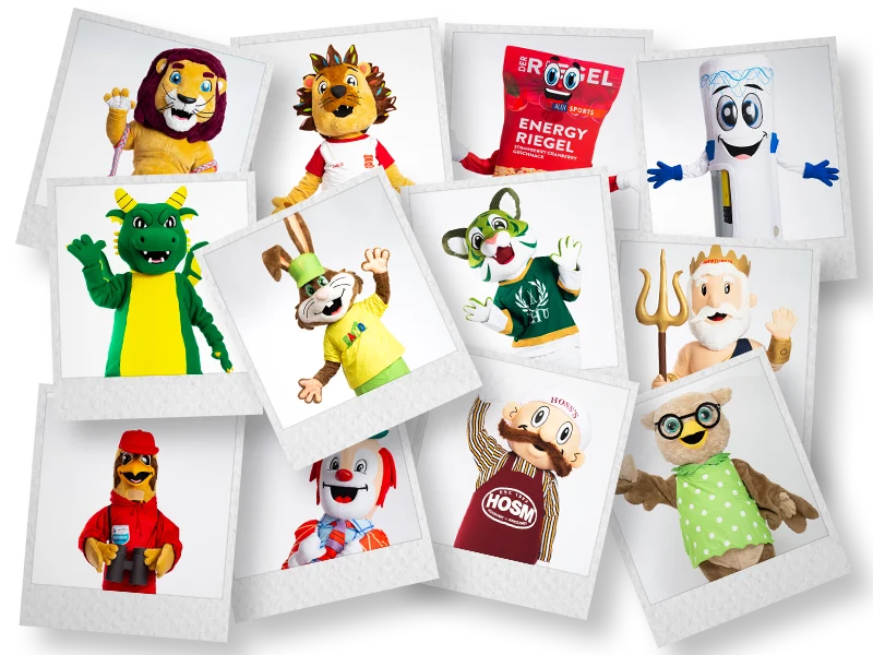 Mascottes Polariods Afgewerkte mascottes krijgen nog een fotoshoot