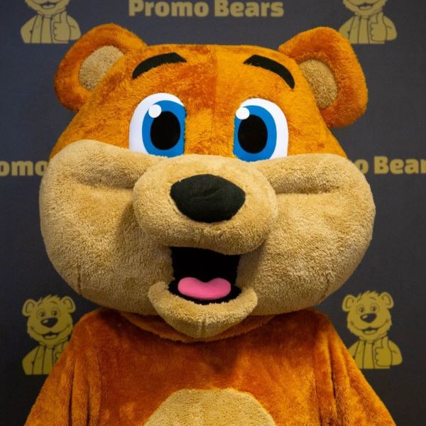 StockMascot_Bear_Closeup Promo Bears biedt ook een aantal kant-en-klare mascottes aan als product