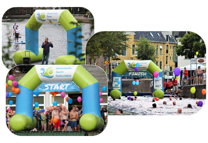 Archways in action (1) Opblaasbare Boog GroningenSwimChallenge